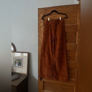 MODERN | Levi’s Ribcage Wide Leg Wide Wale Corduroy Pants, Rust Color